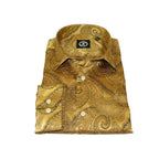 Men's Silky Paisley Floral Shirt By JT Milano AVM Turkey Slim Fit 6000 - 22 Gold - J.Valintin Men's Wear Legend - 6000 - 22 Gold - M