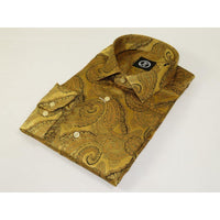 Men's Silky Paisley Floral Shirt By JT Milano AVM Turkey Slim Fit 6000 - 22 Gold - J.Valintin Men's Wear Legend - 6000 - 22 Gold - M