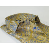 Men's Silky Paisley Floral Shirt By JT Milano AVM Turkey Slim Fit 6001 - 21 Gold - J.Valintin Men's Wear Legend - 6001 - 21 Gold - M