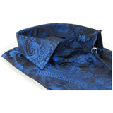 Men's Silky Paisley Floral Shirt By JT Milano AVM Turkey Slim Fit 6002 - 34 Royal Blue - J.Valintin Men's Wear Legend - 6002 - 34 Royal - M