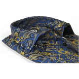 Men's Silky Paisley Floral Shirt By JT Milano AVM Turkey Slim Fit 6006 - 33 Navy - J.Valintin Men's Wear Legend - 6006 - 33 Navy - M