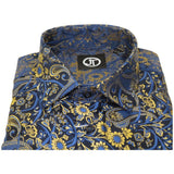 Men's Silky Paisley Floral Shirt By JT Milano AVM Turkey Slim Fit 6006 - 33 Navy - J.Valintin Men's Wear Legend - 6006 - 33 Navy - M