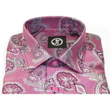 Men's Silky Paisley Floral Shirt By JT Milano AVM Turkey Slim Fit 6010 - 04 Pink - J.Valintin Men's Wear Legend - 6010 - 04 Pink - M