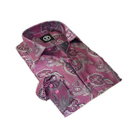 Men's Silky Paisley Floral Shirt By JT Milano AVM Turkey Slim Fit 6010 - 04 Pink - J.Valintin Men's Wear Legend - 6010 - 04 Pink - M