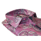 Men's Silky Paisley Floral Shirt By JT Milano AVM Turkey Slim Fit 6010 - 04 Pink - J.Valintin Men's Wear Legend - 6010 - 04 Pink - M