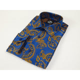 Men's Silky Paisley Floral Shirt By JT Milano AVM Turkey Slim Fit 6011 - 23 Royal Blue - J.Valintin Men's Wear Legend - 6011 - 23 Royal - M