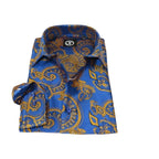 Men's Silky Paisley Floral Shirt By JT Milano AVM Turkey Slim Fit 6011 - 23 Royal Blue - J.Valintin Men's Wear Legend - 6011 - 23 Royal - M