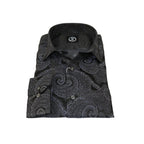 Men's Silky Paisley Floral Shirt By JT Milano AVM Turkey Slim Fit 6021 - 15 Black - J.Valintin Men's Wear Legend - 6021 - 15 Black - M