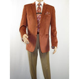 Men's Soft Velvet Sport Coat Jacket by BASSIRI Leonardi J1042 Cognac - J.Valintin Men's Wear Legend - 92630