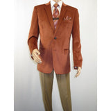 Men's Soft Velvet Sport Coat Jacket by BASSIRI Leonardi J1042 Cognac - J.Valintin Men's Wear Legend - 92630