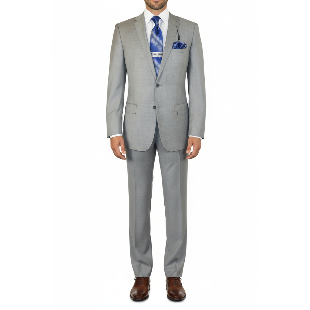 Men's Soft Wool Cashmere Light Gray Business Suit Giorgio Cosani 900-03 Gray New