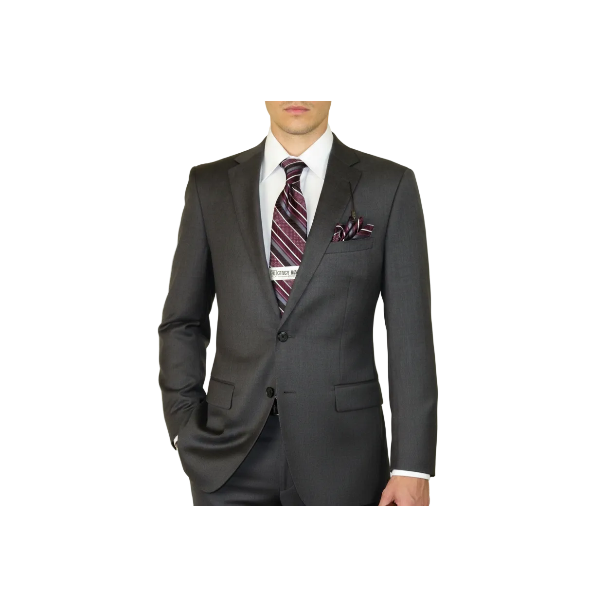 Men's Soft Wool Cashmere Single Breasted Suit Giorgio Cosani 900 Dark Gray