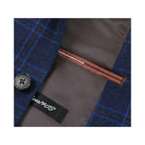 Men's Soft Wool Cashmere Sport Coat English Plaid Window Pane 556 - 11 Navy Renoir - J.Valintin Men's Wear Legend - 92568