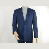 Men's Soft Wool Sport Coat English Plaid Window Pane 556 - 4 Navy Blue Renoir - J.Valintin Men's Wear Legend - 92566