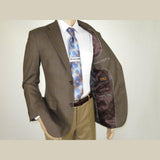 Mens sport Coat APOLLO KING Window Pane 100% Wool super 150's C14 Brown Coffee - J.Valintin Men's Wear Legend - 21808