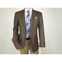 Mens sport Coat APOLLO KING Window Pane 100% Wool super 150's C14 Brown Coffee - J.Valintin Men's Wear Legend - 21808