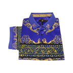 Men's Sports Polo Shirt Barocco Fashion Printed Short Sleeves Soft BSP612 Indigo - J.Valintin Men's Wear Legend - 99425