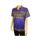 Men's Sports Polo Shirt Barocco Fashion Printed Short Sleeves Soft BSP612 Indigo - J.Valintin Men's Wear Legend - 99425