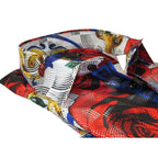Men's Sports Shirt By Barocco Fashion Printed Long Sleeves Soft Feel EFS78 Multi - J.Valintin Men's Wear Legend - 99438
