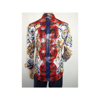 Men's Sports Shirt By Barocco Fashion Printed Long Sleeves Soft Feel EFS78 Multi - J.Valintin Men's Wear Legend - 99438