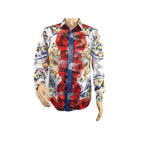 Men's Sports Shirt By Barocco Fashion Printed Long Sleeves Soft Feel EFS78 Multi - J.Valintin Men's Wear Legend - 99438