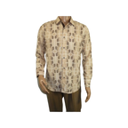 Mens Sports Shirt by DE - NIKO Long Sleeves Fashion Prints Soft Modal NK600 Khaki - J.Valintin Men's Wear Legend - 99407