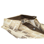 Mens Sports Shirt by DE - NIKO Long Sleeves Fashion Prints Soft Modal NK600 Khaki - J.Valintin Men's Wear Legend - 99407