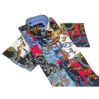 Men's Sports Shirt by MIZUMI Medallion Floral Printed Short Sleeves M647 Blue - J.Valintin Men's Wear Legend - 99154