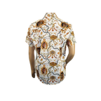 Men's Sports Shirt by MIZUMI Medallion Floral Printed Short Sleeves M648 White - J.Valintin Men's Wear Legend - 99146