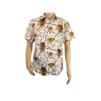 Men's Sports Shirt by MIZUMI Medallion Floral Printed Short Sleeves M648 White - J.Valintin Men's Wear Legend - 99146