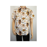 Men's Sports Shirt by MIZUMI Medallion Floral Printed Short Sleeves M648 White - J.Valintin Men's Wear Legend - 99146