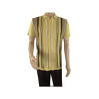 Mens Stacy Adams Italian Style Knit Woven Shirt Short Sleeves 3112 Honey Beige - J.Valintin Men's Wear Legend - 94882