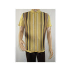 Mens Stacy Adams Italian Style Knit Woven Shirt Short Sleeves 3112 Honey Beige - J.Valintin Men's Wear Legend - 94882
