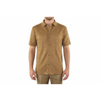 Mens Stacy Adams Italian Style Knit Woven Shirt Short Sleeves 3128 Cafe Brown
