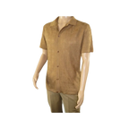 Mens Stacy Adams Italian Style Knit Woven Shirt Short Sleeves 3128 Cafe Brown - J.Valintin Men's Wear Legend - 94894