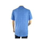 Mens Stacy Adams Italian Style Knit Woven Shirt Short Sleeves 3128 Denim Blue - J.Valintin Men's Wear Legend - 94900