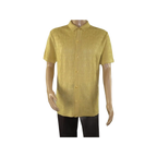 Mens Stacy Adams Italian Style Knit Woven Shirt Short Sleeves 3128 Honey Beige - J.Valintin Men's Wear Legend - 94906