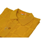 Mens Stacy Adams Italian Style Knit Woven Shirt Short Sleeves 71010 Gold - J.Valintin Men's Wear Legend - 71010 - Gold - M