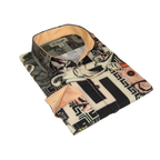 Mens Stacy Adams Medallion Lion Print Sports Shirt Stage Singer 4951 Gray Multi - J.Valintin Men's Wear Legend - 97801