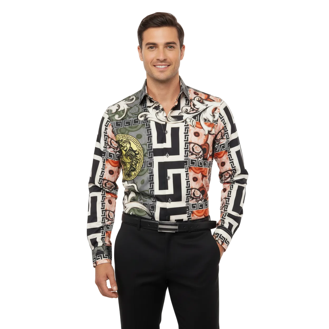 Mens Stacy Adams Medallion Lion Print Sports Shirt Stage Singer 4951 G J.Valintin Men's Wear Legend Mens Stacy Adams Medallion Lion Print Sports Shirt Stage Singer 4951 G J.Valintin Men's Wear Legend