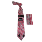 Men's Stacy Adams Necktie and Hankie Set Fancy Design Silky Look SAT44 Red - J.Valintin Men's Wear Legend - sat44