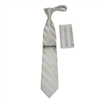 Men's Stacy Adams Tie and Hankie Set Woven Design #St34 White - J.Valintin Men's Wear Legend - 24835