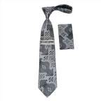 Men's Stacy Adams Tie and Hankie Set Woven Design #St425 Silver gray - J.Valintin Men's Wear Legend - 94830