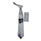 Men's Stacy Adams Tie and Hankie Set Woven Design #Stacy33 Silver Metalic - J.Valintin Men's Wear Legend - 112