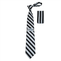 Men's Stacy Adams Tie and Hankie Set Woven Design #Stacy51 Black White - J.Valintin Men's Wear Legend - 130