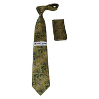 Men's Stacy Adams Tie and Hankie Set Woven Design #Stacy69 Gold - J.Valintin Men's Wear Legend - 148