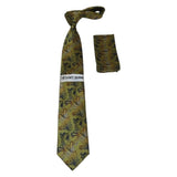 Men's Stacy Adams Tie and Hankie Set Woven Design #Stacy69 Gold - J.Valintin Men's Wear Legend - 148