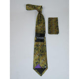 Men's Stacy Adams Tie and Hankie Set Woven Design #Stacy69 Gold - J.Valintin Men's Wear Legend - 148