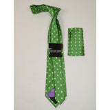 Men's Stacy Adams Tie and Hankie Set Woven Silky Fabric #Stacy13 Green - J.Valintin Men's Wear Legend - 88