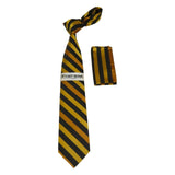 Men's Stacy Adams Tie and Hankie Set Woven Silky Fabric #Stacy49 Gold - J.Valintin Men's Wear Legend - 128